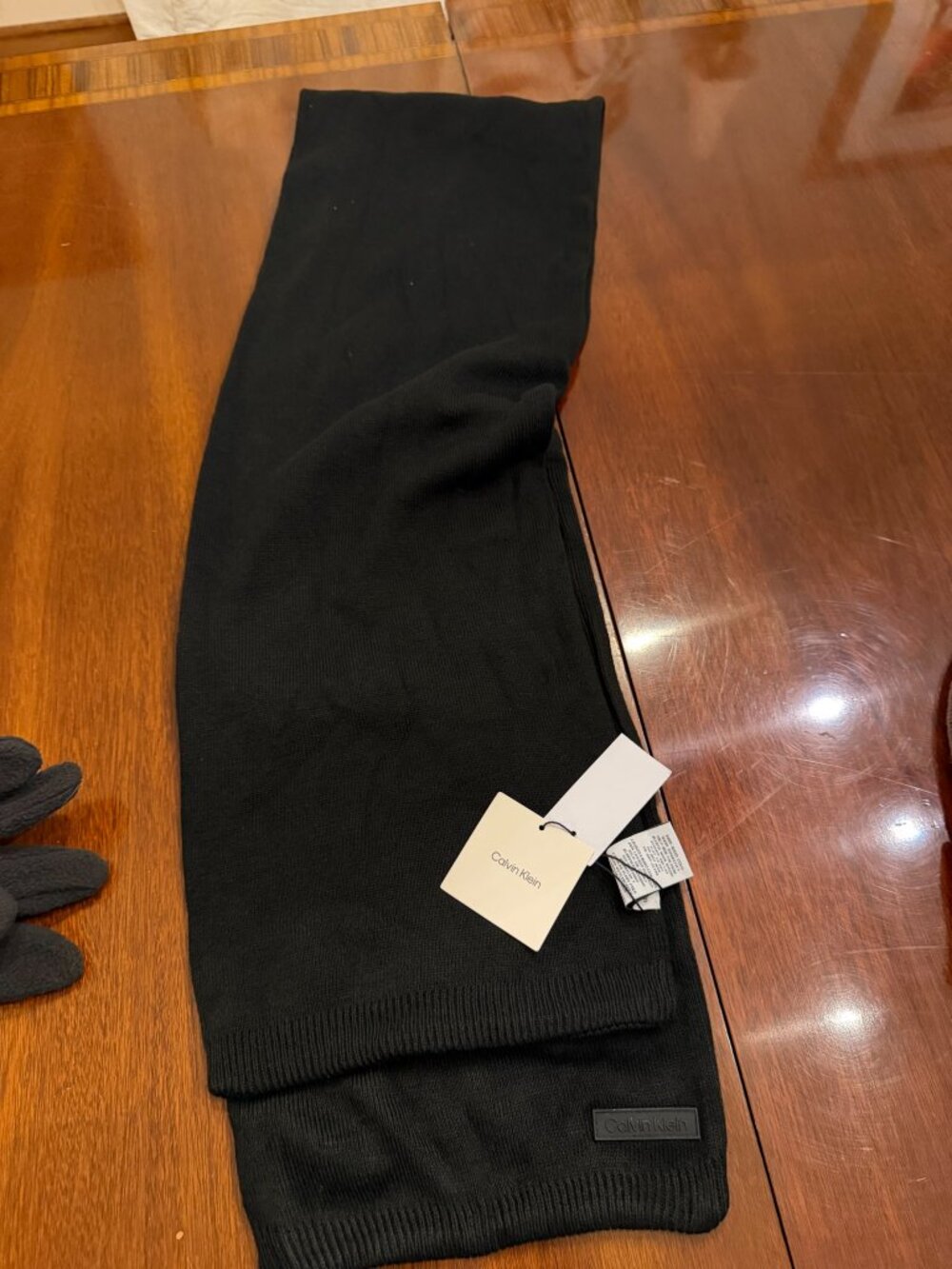 Calvin Klein Black Knit Scarf New With Tags